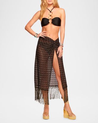 Ramy Brook Gaia Crochet-Knit Midi Skirt