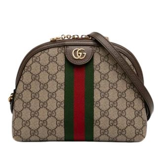Gucci Pre-owned Ophidia Crossbody Bag - Dames - Pre-owned - Beige - Maat: ONE Size Leer