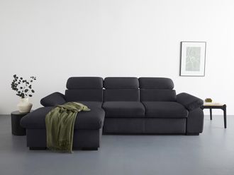 Cotta Ecksofa »Lola L-Form mit Kopfteilfunktion & Hocker« wahlweise mit Bettfunktion, Bettkasten & Armteilverstellung