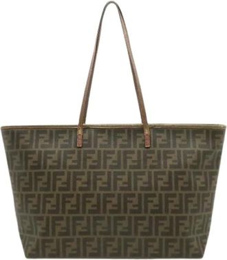 Fendi Pre-owned Tote Bags, female, Brown, Size: ONE SIZE Pre-owned Canvas Tote Bag