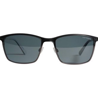Ted Baker 57mm Polarized Rectangle Sunglasses in Gunmetal at Nordstrom Rack