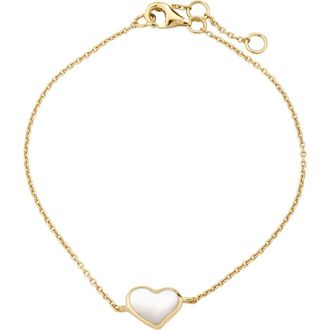 Jan Leslie Heart Bracelet Set In Sterling Silver With 18K Gold Overlay in White at Nordstrom