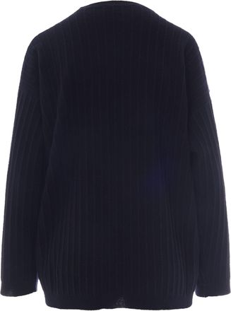 Fabiana Filippi Womens Crewneck Jumper Platinum Midnight Blue Virgin Wool Jumpers Sweater