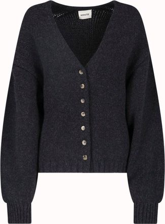 Khaite Grey Axel V-Neck Cashmere Cardigan