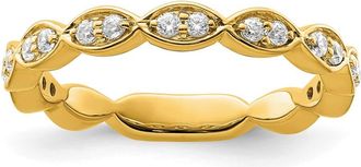 Diamond2Deal 14k Gold Lab Grown Diamond Wedding Band Ring 0.27Ct Clarity- VS Color- G-H