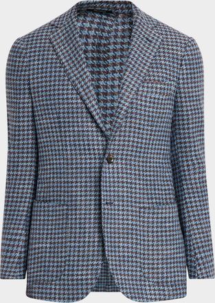 Sartorio Men & apos;s Wool and Silk Houndstooth Single-Breasted Sport Coat