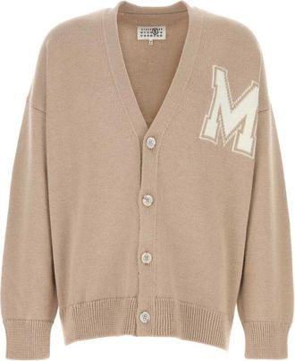 Maison Margiela V-hals Cardigan - Heren - Vesten - Beige - L - Katoen - Truien & Vesten