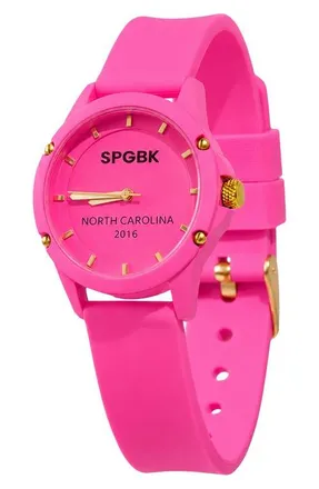 Springbreak Watches Cotton Candy Silicone Strap Watch, 32mm case in Hot Pink at Nordstrom
