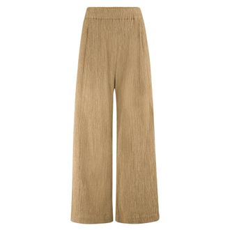 By-Bar Amsterdam Lurex Broek Benji Stijl - Dames - Wijde Broeken - Geel - M - Broeken
