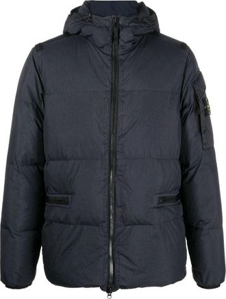 Stone Island Crinkle Reps Down Jacket Navy 771540223-V0020