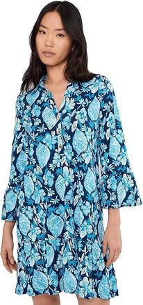 Lilly Pulitzer Delany Dress Womens Dress Low Tide Navy Seashell Splendor : XXS, Cotton