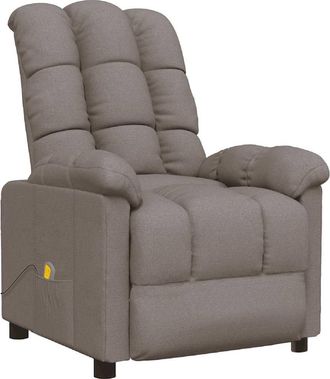 vidaXL Sill&oacute;n De Masaje Reclinable De Tela Gris Taup&eacute; Vidaxl
