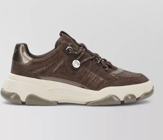 Pinko leather paneled low-top sneakers
