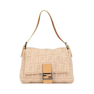 Fendi Pre-owned Shoulder Bags, female, Brown, Size: ONE SIZE Pre-owned Mamma Forever Wool Bag