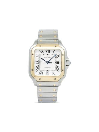 Cartier Santos 40mm - men - stainless steel/18kt Yellow Gold - One Size - White