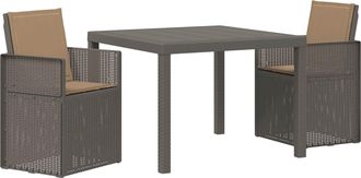vidaXL Conjunto De Comedor De Jard&iacute;n 3 Uds. Gris Claro Y Taupe Pp Vidaxl