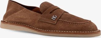 Dolce & Gabbana Mens Suede Slipper Loafers Brown