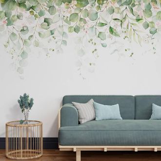 Superfresco Easy Botanical Cascade Blush Print To Order 3m x 2.8m Mural in Pink
