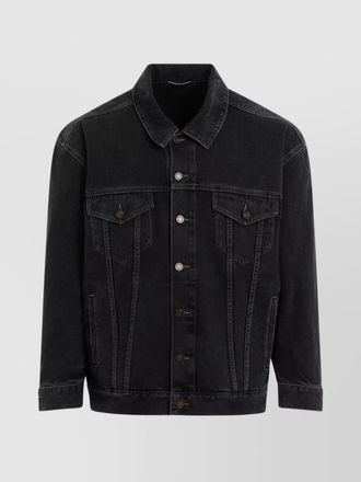 24AW new/Saint Laurent オーバーサイズデニムジャケット Jacket サンローラン オーバーサイズ デニムジャケット (Saint Laurent