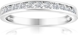 Pompeii3 1/2 Ct Diamond Channel Set Wedding Ring 10k White Gold