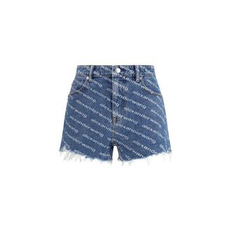 Alexander Wang Blue Cotton Bermuda Womens Shorts