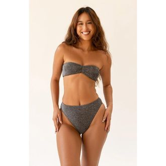 Dippin' Daisy's Swimwear Hudson Bandeau Bikini Top in Sparkle Black at Nordstrom, Size X-Large