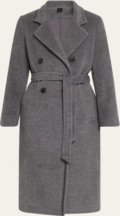 Kobi Halperin Lyra Chain-Trim Double-Breasted Coat