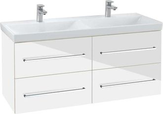 Villeroy & Boch Avento - Mueble De Lavabo, 118x51x45 Cm, 4 Cajones, Crystal White A89300b4