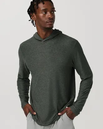 Vuori Clothing Strato Tech Hoodie | River Rock Heather | XS, Size Extra Small