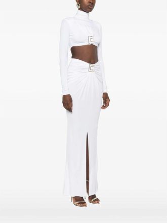 Elisabetta Franchi High-Neck Polyamide Bodysuit - White