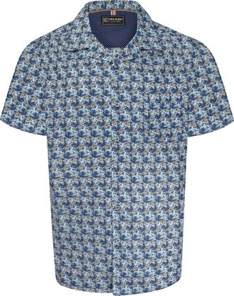 KAM Hawaiian Shirt Short Sleeve Cotton Button Down Mens Plus Size 2XL-8XL 6342 (UK, Alpha, 8XL, Plus, Regular, Blue)