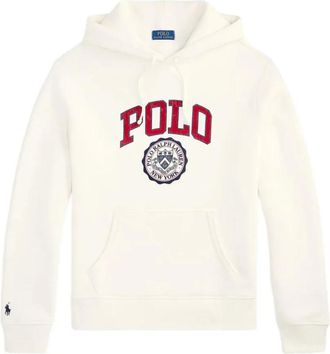 Polo Ralph Lauren Hoodies & sweatvesten, Heren, Wit, XL, Katoen, Flocked Logo Hoodie