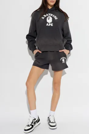 A Bathing Ape Logo Shorts, Womens, Black