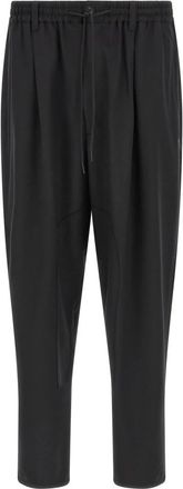 Yohji Yamamoto Ref Oversized Broeken - Heren - Wijde Broeken - Zwart - M - Wol - Broeken