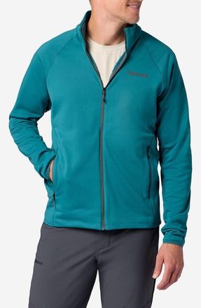 Marmot Leconte Full Zip Fleece Jacket in Emerald Blue at Nordstrom, Size Xx-Large
