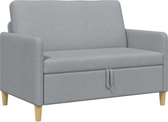 vidaXL Sof&aacute; Con Almacenamiento Gris Claro 122 X 78 X 87 Cm Poli&eacute;ster Vidaxl