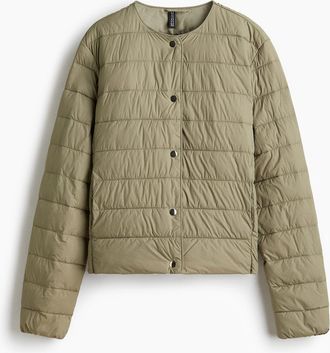 H&M Quilted Jacket in Khaki Green at Nordstrom, Size Xx-Large