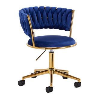 OEM Silla Giratoria 4rico Qs-gw01g, Terciopelo Azul Marino