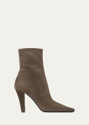 Saint Laurent 95mm Jill Suede Ankle Booties