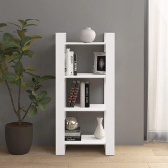 vidaXL Libreria/Divisorio Bianco 60x35x125 cm Legno Massello - Vidaxl