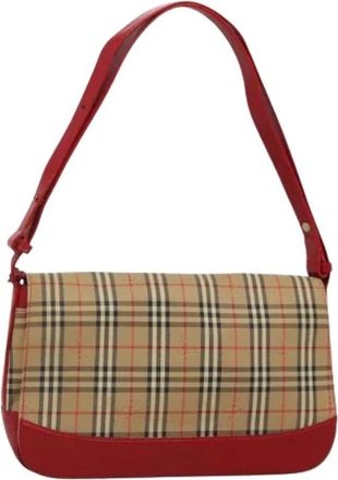 Burberry Pre-owned Shoulder Bags, female, Multicolor, Size: ONE SIZE Pre-owned Canvas Shoulder Bag
