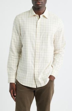 Nordstrom Plaid Cotton & Cashmere Shirt in Ivory Tim Plaid at Nordstrom Rack, Size X-Large