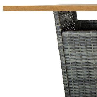 Berkfield Home Comfortable 9 Piece Garden Bar Set with Cushions Poly Rattan Grey