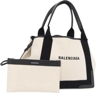 Balenciaga Pre-owned Canvas Tote Bag - Dames - Vintage Shopper - Wit - ONE Size - Vintage