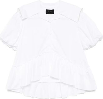 Simone Rocha Camicia con maniche a palloncino e colletto alla marinara - Bianco