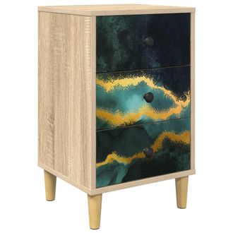 vidaXL Mesa De Noche Wijhe Roble Sonoma 36 X 33 X 60 Cm Vidaxl