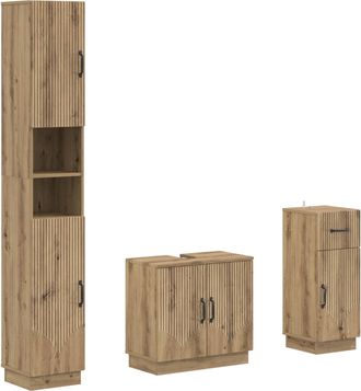 vidaXL Juego De Armarios De Ba&ntilde;o De 3 Piezas Hoorn Vidaxl