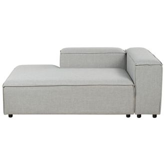 Beliani Chaise Longue Moderna Patas Negras Tapizado Tela Poli&eacute;ster Gris Claro Derecho Ardal
