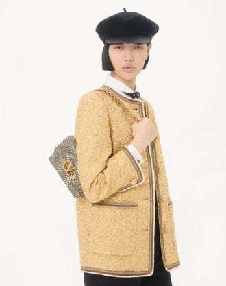 Valentino Garavani Borsa a spalla Valentino Garavani Vain in pelle di Elaphe stampa cobra Donna AVORIO/NERO UNI