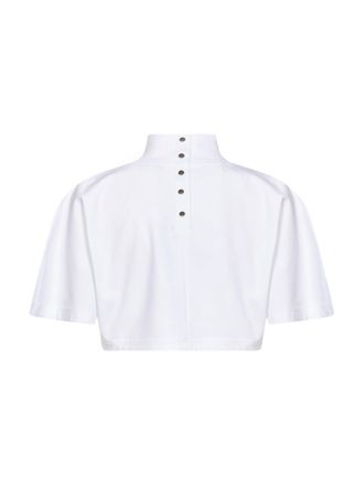 Alaia Womens Cropped Jersey T-Shirt White Polyester T-Shirts & Jerseys